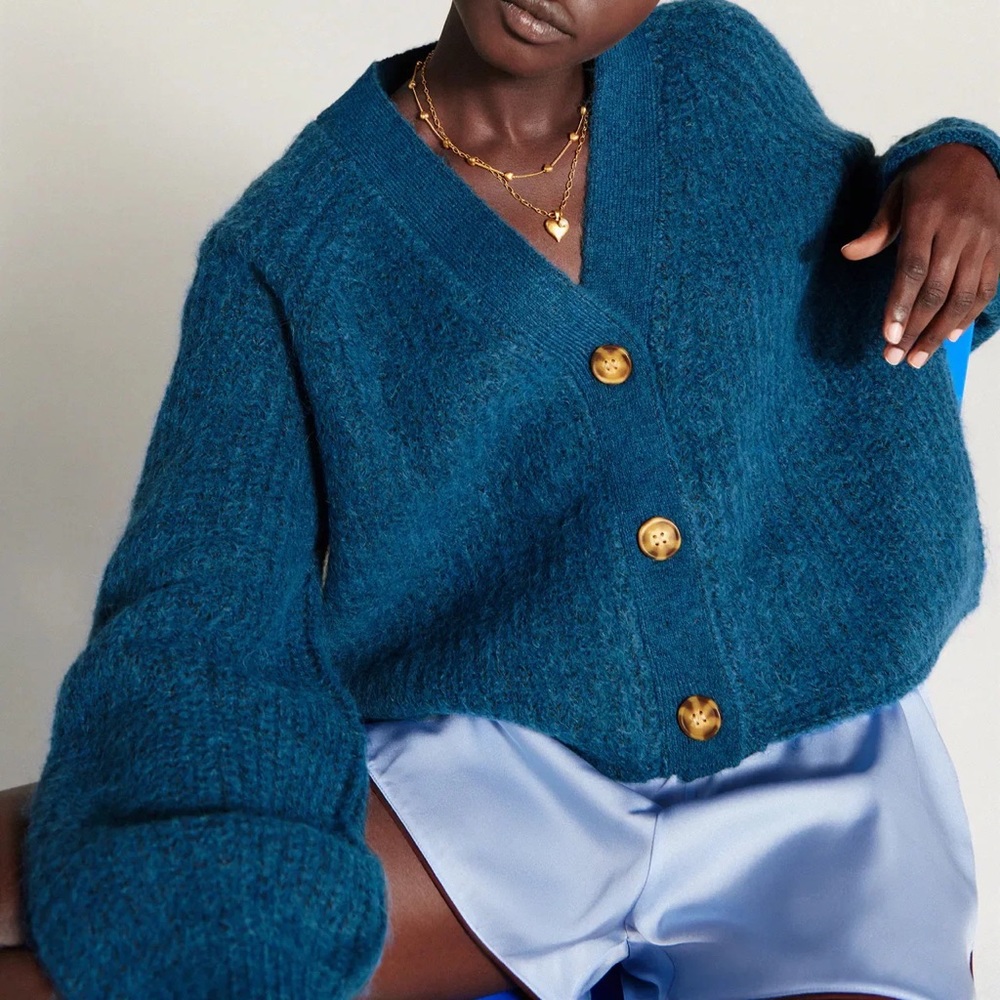 NWT Zara PURL KNIT JACKET